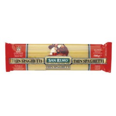 SAN REMO Thin Spaghetti 500gm Pack (20 Units Per Carton)