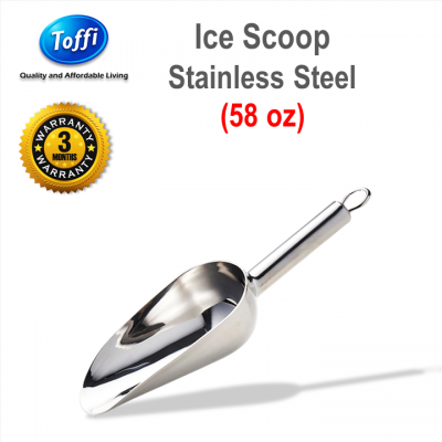 [TOFFI] 58oz ce Cube Scoop  Beans Scoop  Flour  Sugar Stainless Steel (B2558)