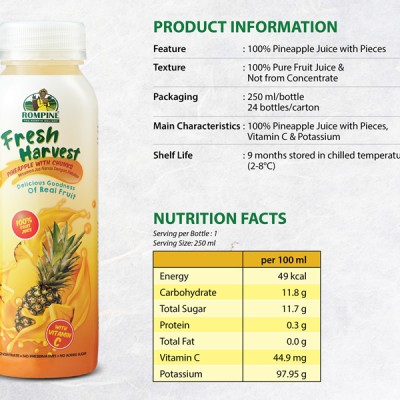 Rompine Fresh Harvest Pinapple with Chunks 250ml