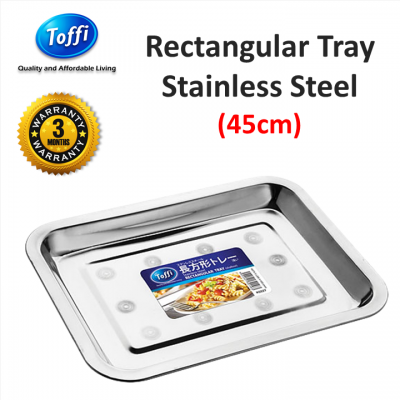 [TOFFI] 45cm Rectangular Tray Stainless Steel (K0245)