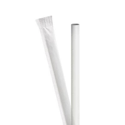 Hagen's 6mm Individually Wrapped White Paper Straw (carton x 10,000pcs)