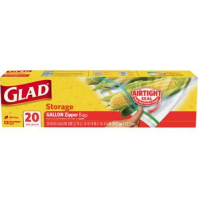 [PRE ORDER ONLY ETA 12-14 Working Days] GLAD FOOD STORAGE ZIPPER GALLON 12 20CT