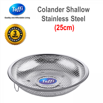 [TOFFI] 25cm Shallow Colander Stainless Steel (K8625)