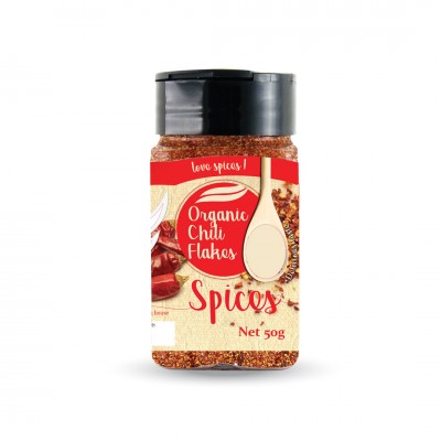 Organic Dried Chili Flakes 50g (12 Units Per Carton)