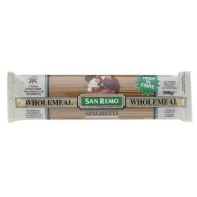 SAN REMO Wholemeal Spaghetti 500gm Unit (20 Units Per Carton)