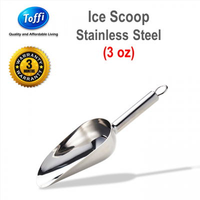 [TOFFI] 3oz Ice Cube Scoop  Beans Scoop  Flour  Sugar Stainless Steel (B2503)