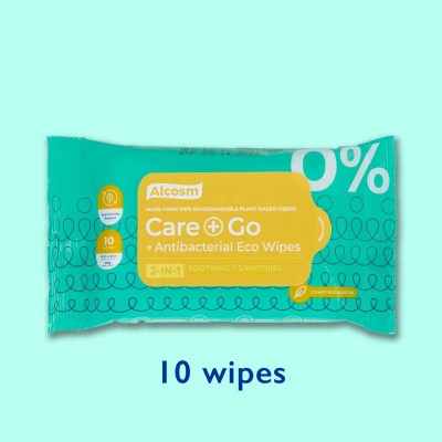 Alcosm Antibacterial Eco Wipes - 10 wipes (100 Packs Per Carton)