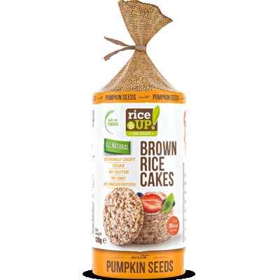 RICEUP- RICE CAKES with PUMPKIN SEEDS 120g (12 Units Per Carton)
